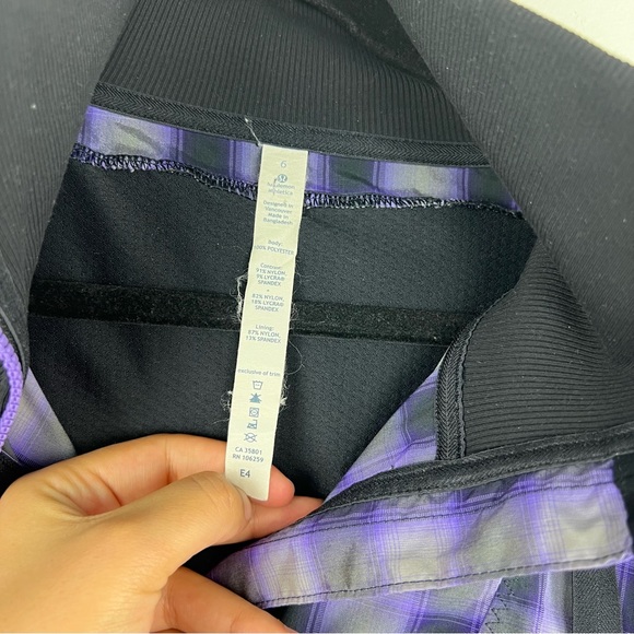 Lululemon Run Reflection Plaid Pullover Oversized Purple cropped Jacket size 6 - Picture 14 of 16